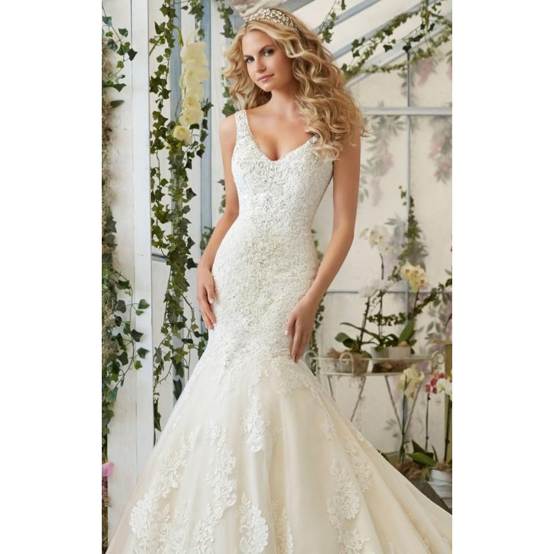 Wedding - Crystal Embroidered Tulle Gown by Bridal by Mori Lee - Color Your Classy Wardrobe