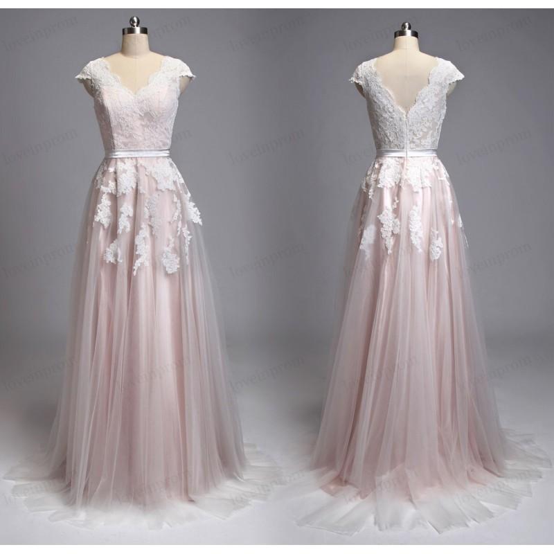 زفاف - 100% Handmade Lace Wedding Dress/Cap Sleeves Formal Long Wedding Gown/Plush Lining Bridal Dress, Lace Dress For Wedding - Hand-made Beautiful Dresses