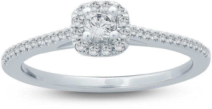 Wedding - MODERN BRIDE Womens 1/4 CT. T.W. Genuine Round White Diamond 10K Gold Promise Ring