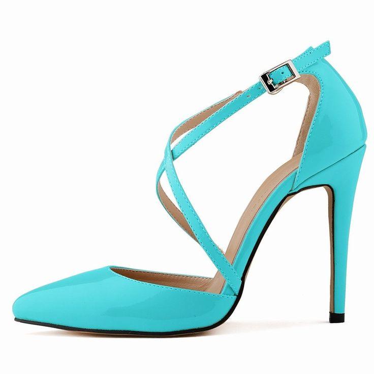 Mariage - Pointed Sexy High Heels Shallow Mouth Buckle Shoes