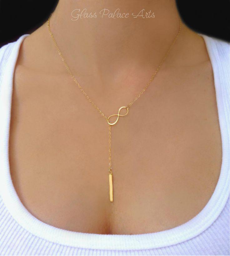 Свадьба - Vertical Bar Lariat Necklace - Y Necklace - 14k Gold Or Sterling Silver