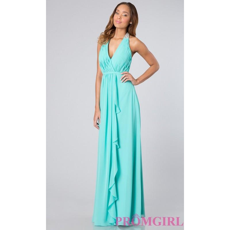 زفاف - Floor Length V-neck Halter Top Dress - Brand Prom Dresses