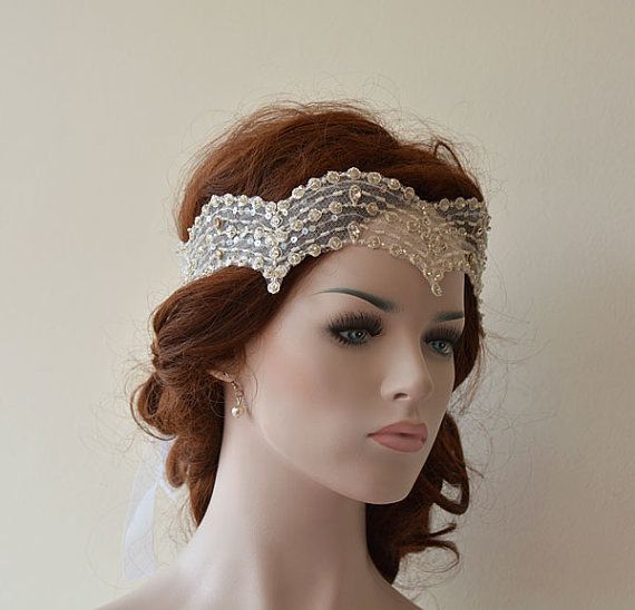 Свадьба - Wedding Lace Headband, Wedding Hair Accessory, Bridal Headband, Vintage Style Lace, Bridal Hair Accessories