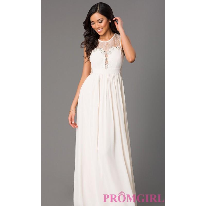 Wedding - Sleeveless Floor Length Dress with Lace Detailing - Brand Prom Dresses