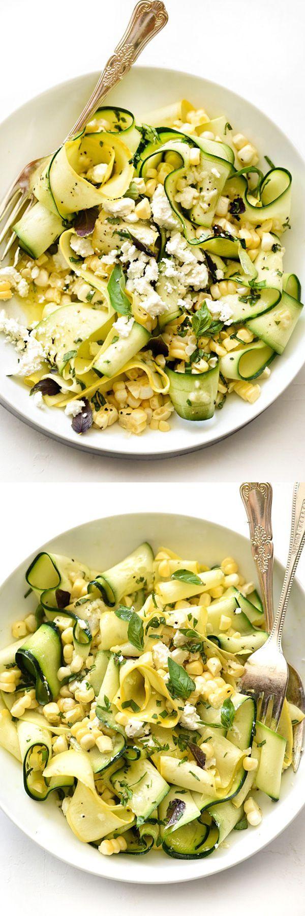 Hochzeit - Zucchini And Fresh Corn Farmers' Market Salad With Lemon-Basil Vinaigrette