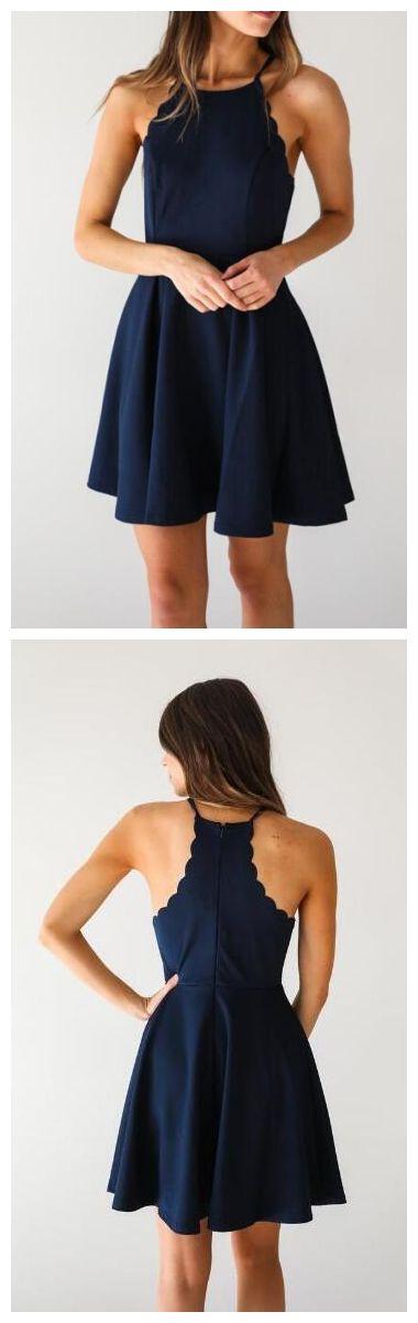 Mariage - Cheap Homecoming Dresses Dark Navy A Line Homecoming Dress From BallaDresses