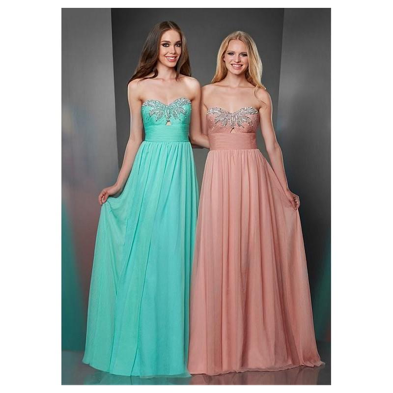 Hochzeit - Fabulous Chiffon Sweetheart Neckline A-line Long Prom Dress With Beadings and Manmade Diamonds - overpinks.com