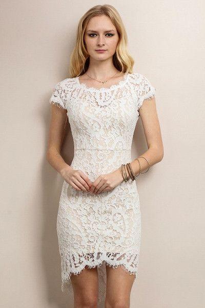زفاف - Glitz Lace Dress - White