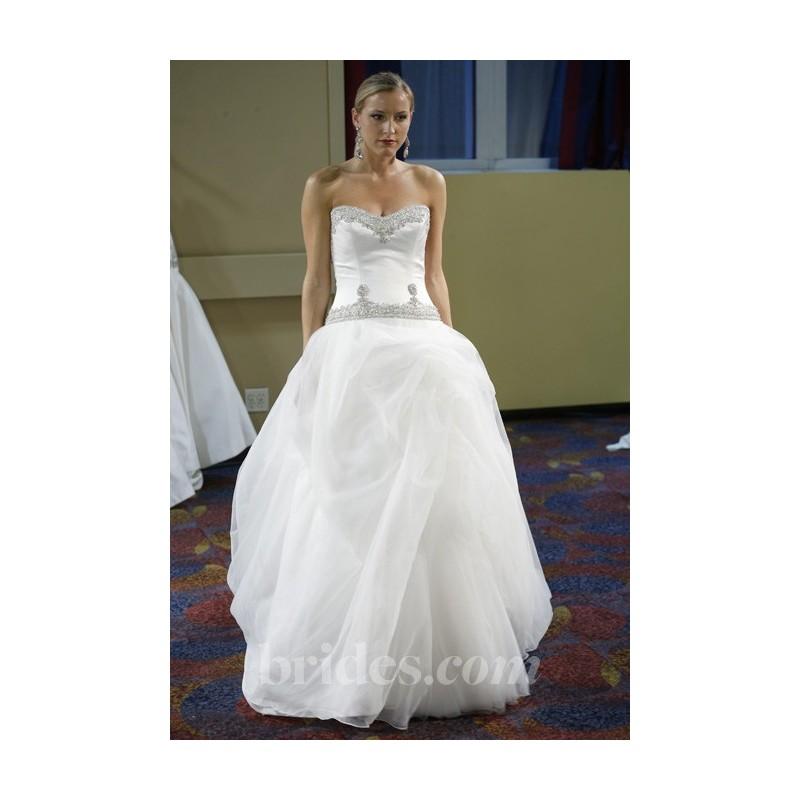 زفاف - Simone Carvalli - Spring 2013 - Strapless Organza and Satin A-Line Wedding Dress with Beaded Details - Stunning Cheap Wedding Dresses