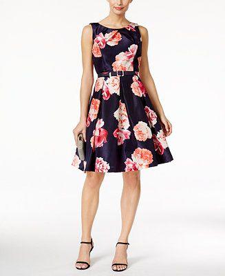 Mariage - Jessica Howard Floral-Print Fit & Flare Dress