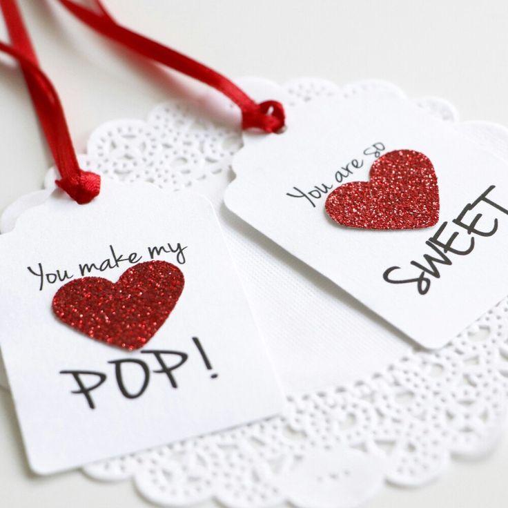 Hochzeit - Valentine's Day Tags, St Valentines School Favor Tags, Glitter Heart Tags, Gift For Boyfriend, Gift For Girlfriend