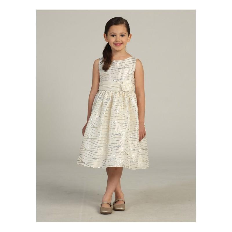 Hochzeit - Ivory Streamer Sequin Taffeta Dress Style: DSK366 - Charming Wedding Party Dresses