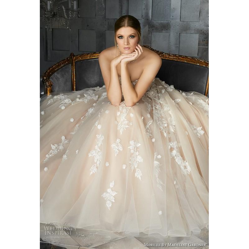 زفاف - Morilee by Madeline Gardner 8171 Meadow Wedding Dress Fall/Winter 2017  Champagne Lace Sweetheart Sweet Aline Bridal Gown - Stunning Cheap Wedding Dresses