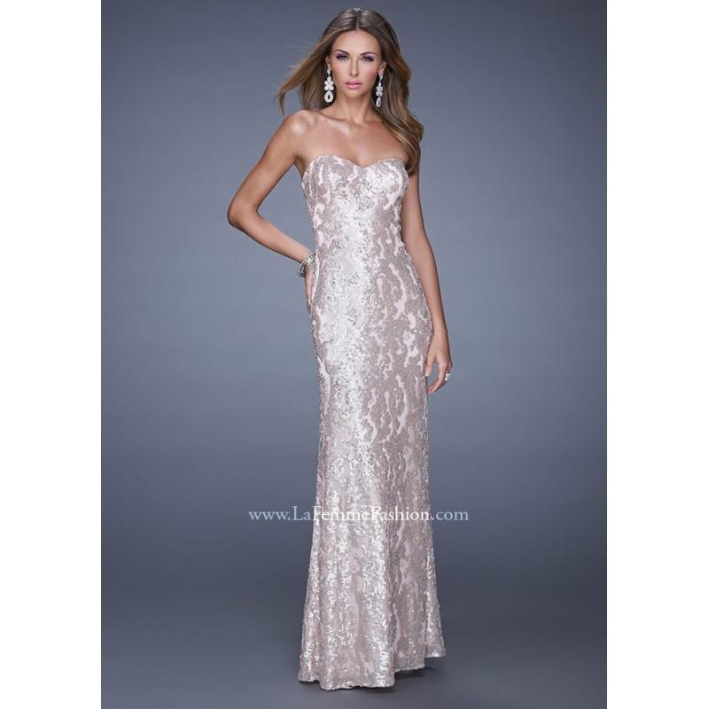 Mariage - La Femme 18917 Strapless Sequin Gown - 2017 Spring Trends Dresses