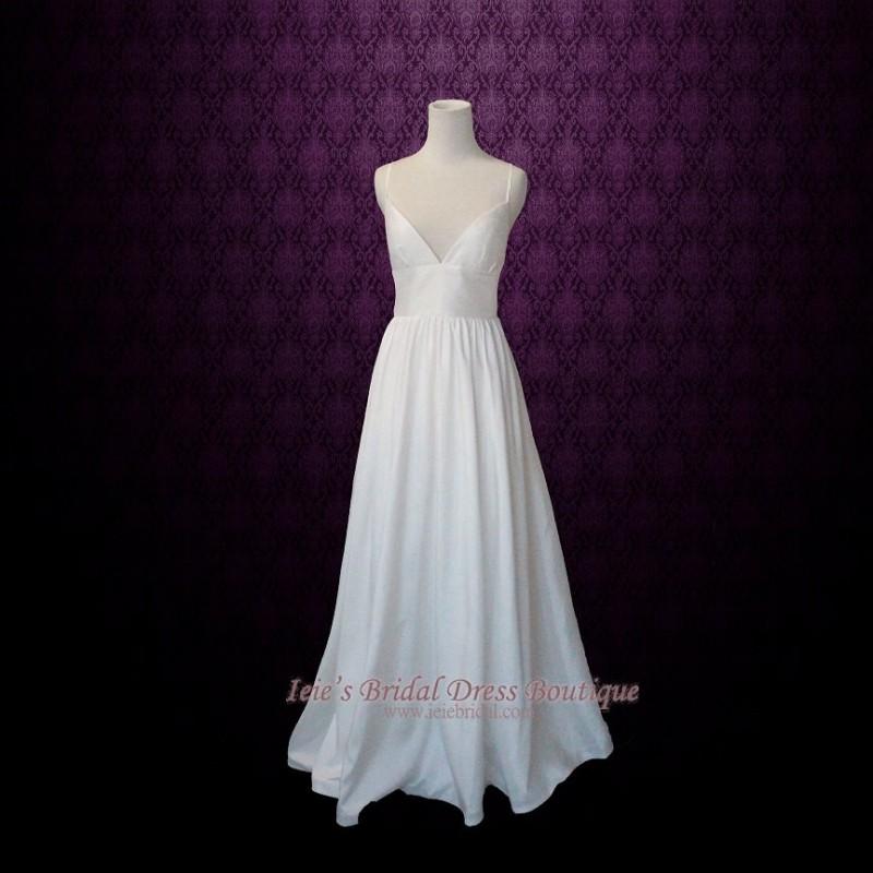 Hochzeit - Simple Yet Elegant Slim A-line Wedding Dress with Sweetheart Neck Line and Low Back - Hand-made Beautiful Dresses