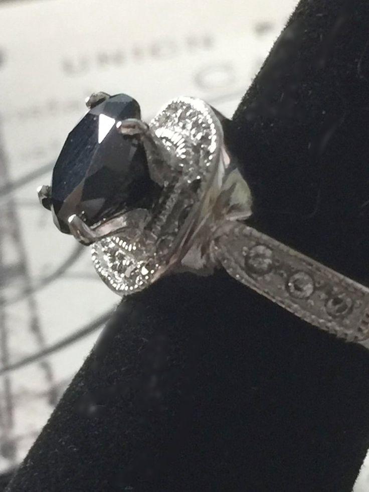 Свадьба - A Vintage Perfect 3CT Halo Round Cut Black Moissanite Diamond Ring