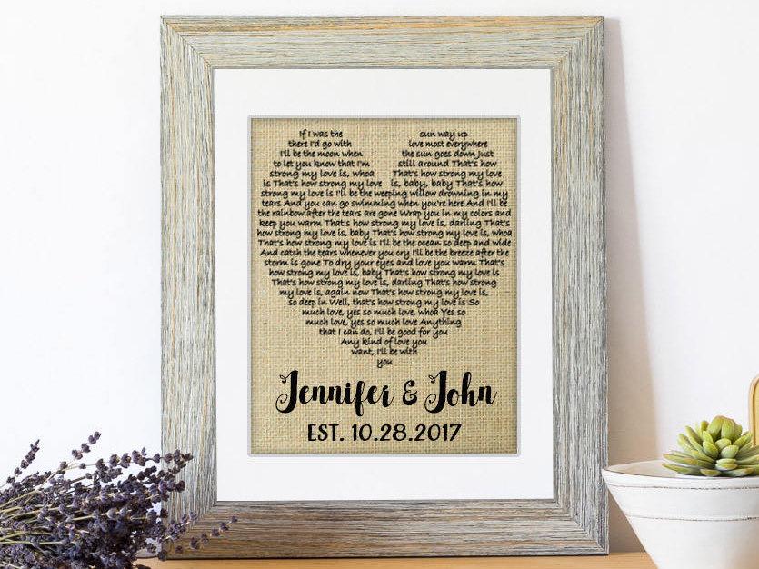 Wedding - Wedding Gift, One Year Anniversary Gift, First Dance Love Song Lyrics, Personalized Wedding 1st Anniversary Gifts, Wedding Decor, Lyrics