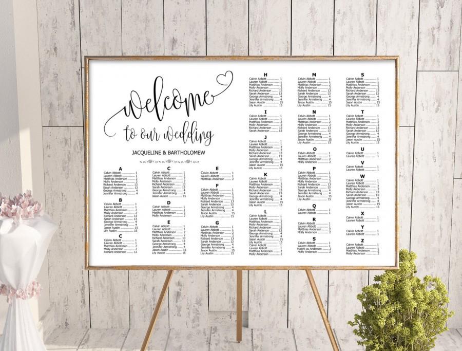 Alphabetical Order Wedding Seating Chart