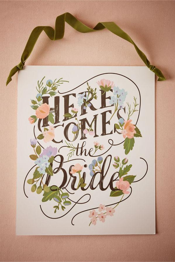 Mariage - Here Comes the Bride Sign