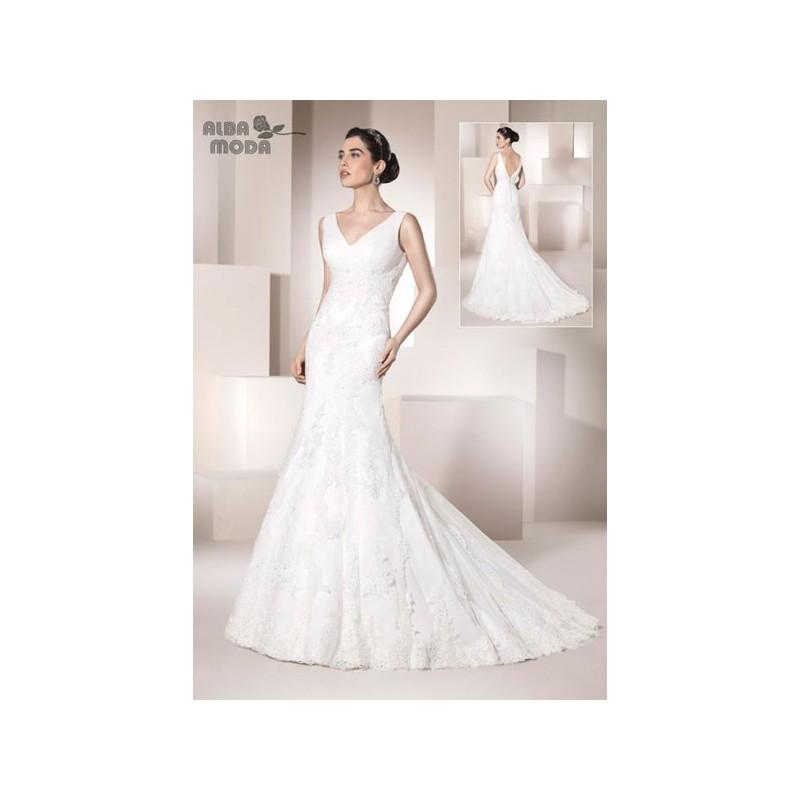 Hochzeit - Vestido de novia de Alba Moda Modelo N15475 - 2015 Sirena Pico Vestido - Tienda nupcial con estilo del cordón