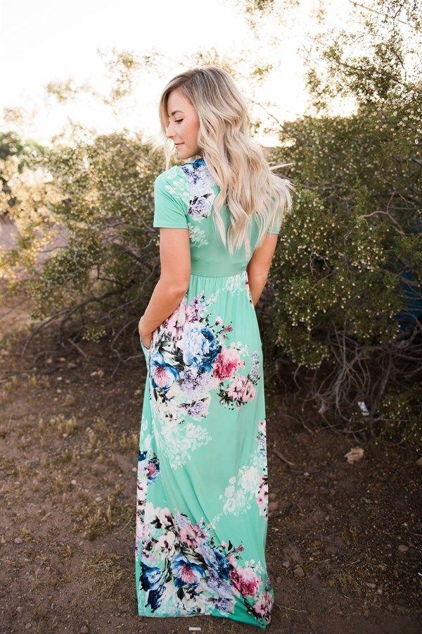 زفاف - High Waist Floral Maxi Dress