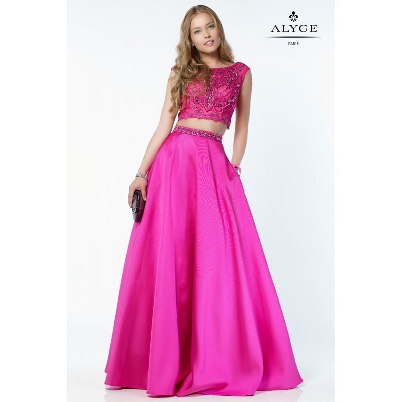 Wedding - Alyce 6742 Prom Dress - Long Alyce Paris Illusion, Sweetheart Prom 2 PC, Ball Gown, Crop Top Dress - 2017 New Wedding Dresses