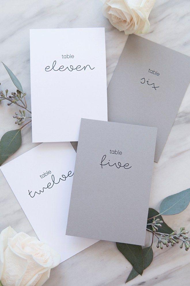 Свадьба - These Simple   Chic FREE Printable Table Numbers Are Fab!