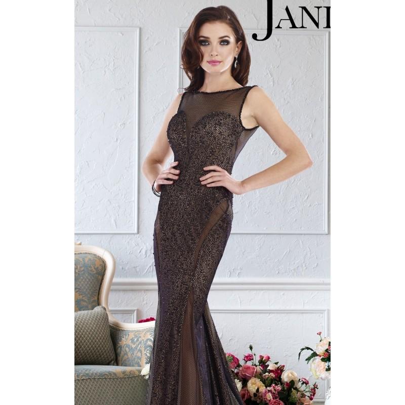 زفاف - Black Open Back Fitted Gown by Janique - Color Your Classy Wardrobe