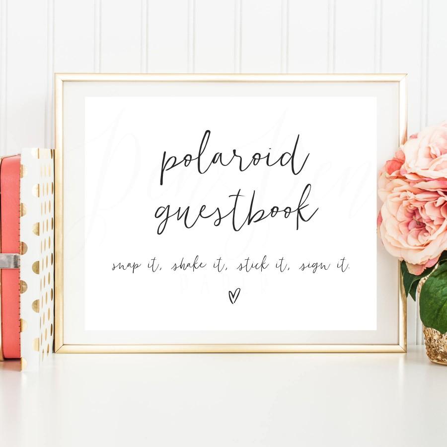 Downloadable Free Printable Polaroid Guest Book Sign Template
