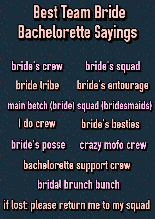 زفاف - Ultimate List Of 150  Popular Bachelorette Party Sayings