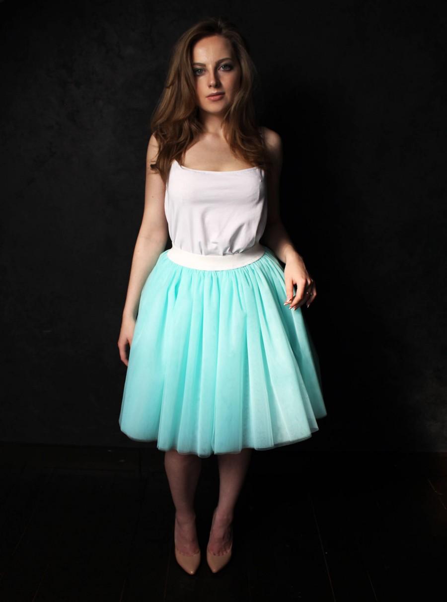 Свадьба - Tiffany blue bridesmaid tulle skirt, bridesmaid dress, mint skirt, tulle skirt