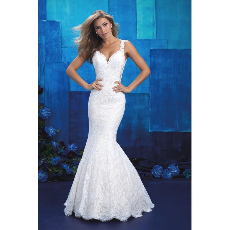 Hochzeit - Style 9412 by Allure Bridals - Ivory  Champagne Lace Illusion back  Low Back Floor Sweetheart  Straps Wedding Dresses - Bridesmaid Dress Online Shop