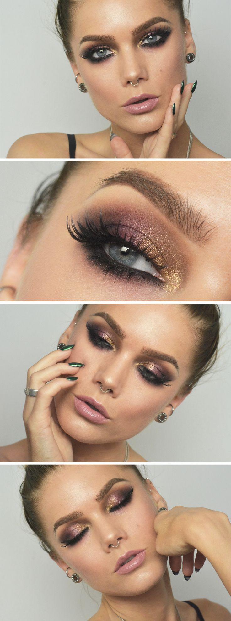 زفاف - Maroon And Gold Eye Makeup