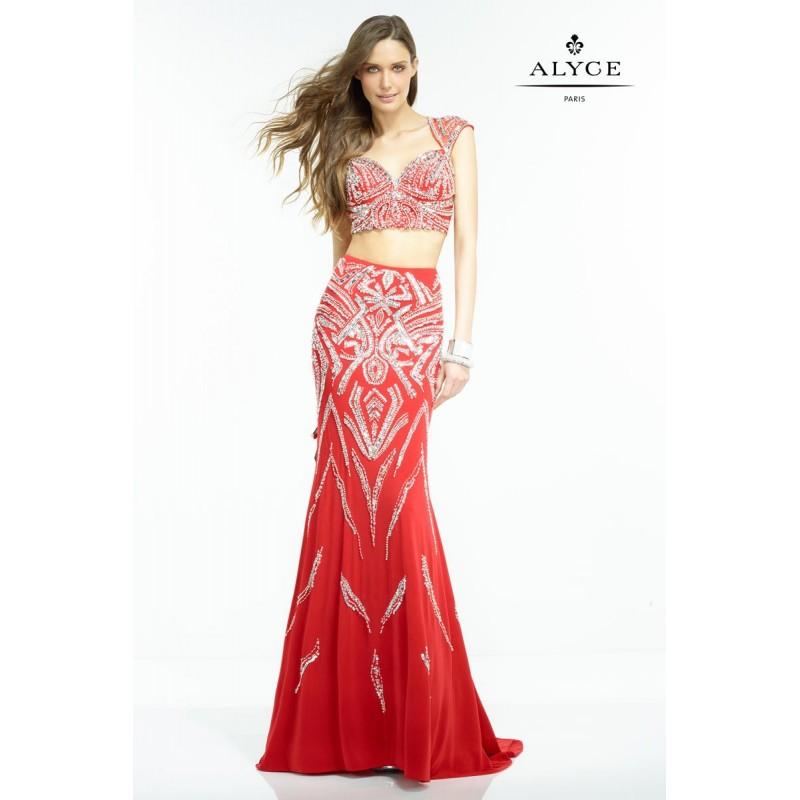Hochzeit - Red/Silver Claudine for Alyce Prom 2546 Claudine for Alyce Paris - Rich Your Wedding Day