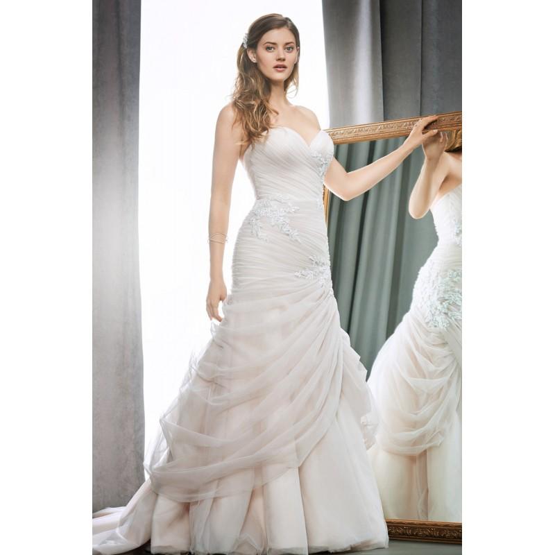 Mariage - 1700 by Kenneth Winston - Ivory  Blush Satin  Tulle Floor Sweetheart  Strapless Fit and Flare  Trumpet Wedding Dresses - Bridesmaid Dress Online Shop