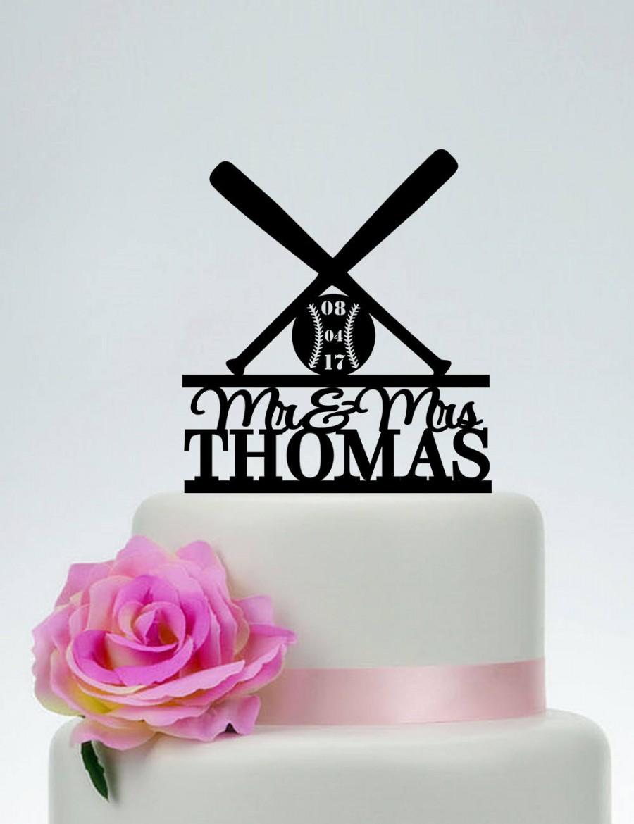 Mariage - Baseball Cake Topper, Wedding Cake Topper,Mr and Mrs Cake Topper, Baseball Fan Couple, Baseball Theme Wedding, Custom Cake Topper C204