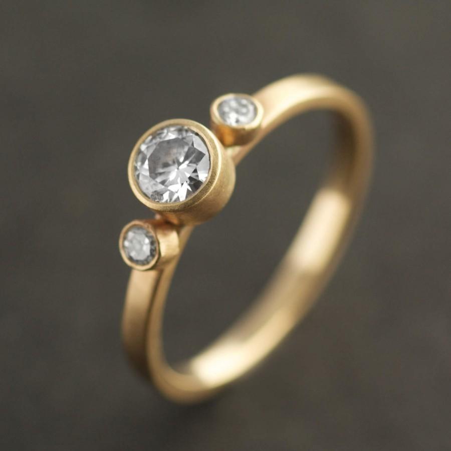 Wedding - MODERN ENGAGEMENT // Triple Diamond // Recycled Diamonds & Gold // VK Designs in Portland, Oregon