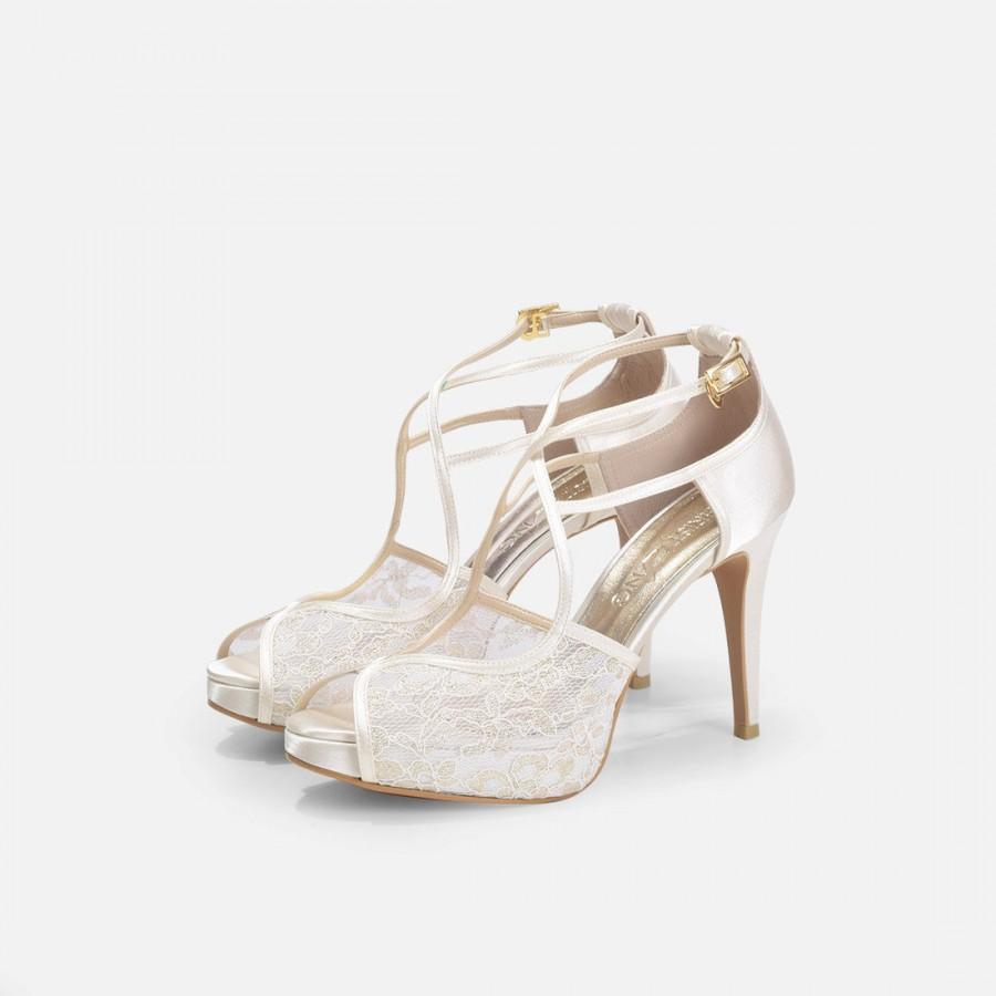 زفاف - Viviana Ivory Lace Dress Shoes, Ivory Evening Heel, Lace Wedding Shoes, Lace Bridal Shoes, White Wedding Shoes, Bridal Shoes