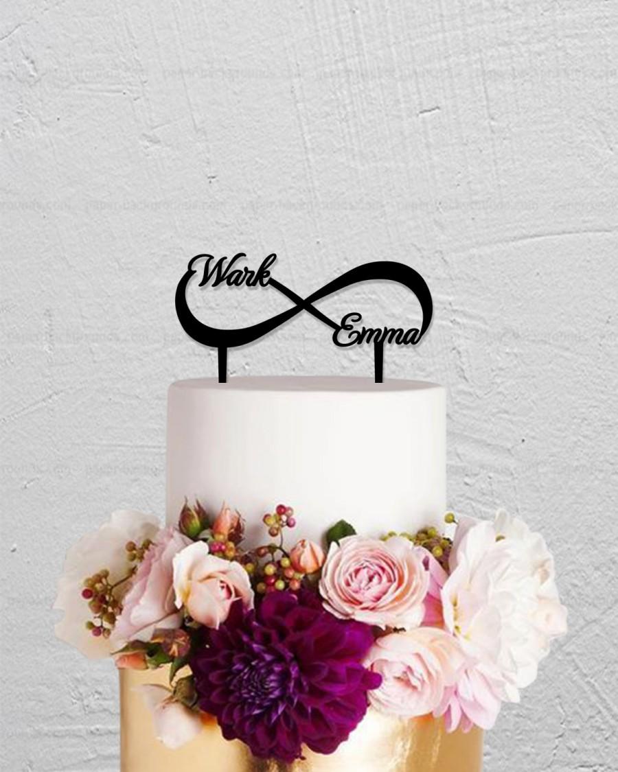 زفاف - Wedding Cake Topper,Infinity Cake Topper With Two Names,Custom Cake Topper,Personalized Cake Topper,Love Cake Topper,Name Cake Topper