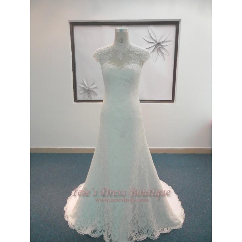 Hochzeit - Modest A-line Lace Wedding Dress 