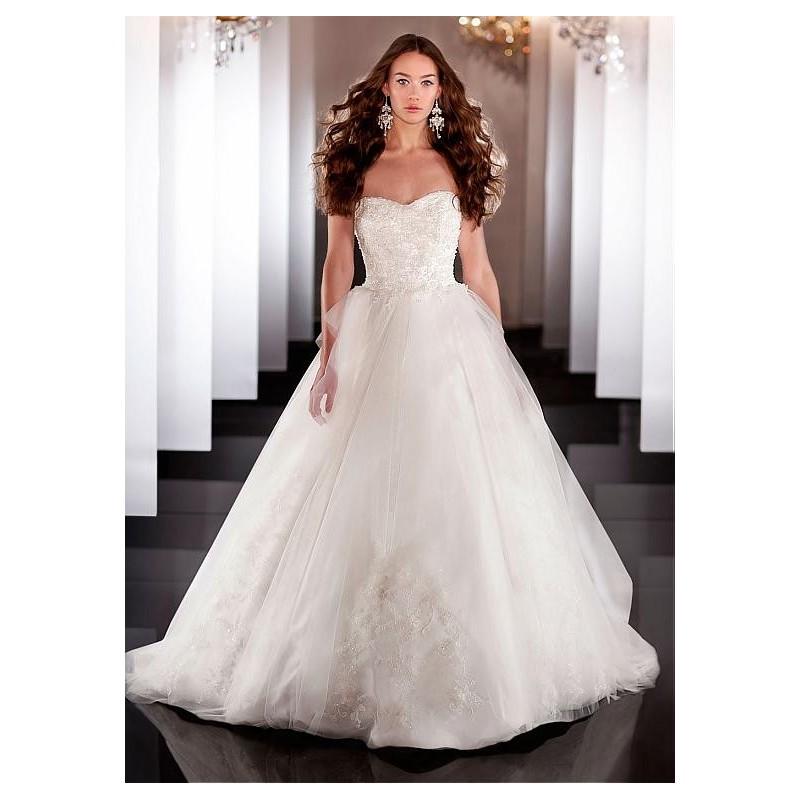 زفاف - Gorgeous Satin & Tulle A-line Sweetheart Neckline Wedding Dress With Beaded Lace Appliques & Beaded Handwork Flowers - overpinks.com