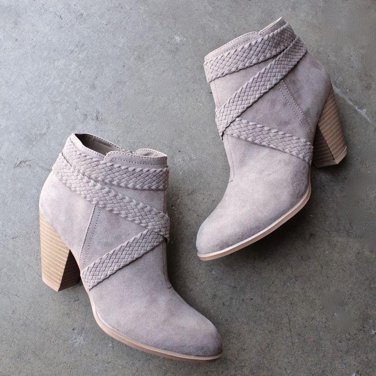 Wedding - A Rare Braid Taupe Suede Booties