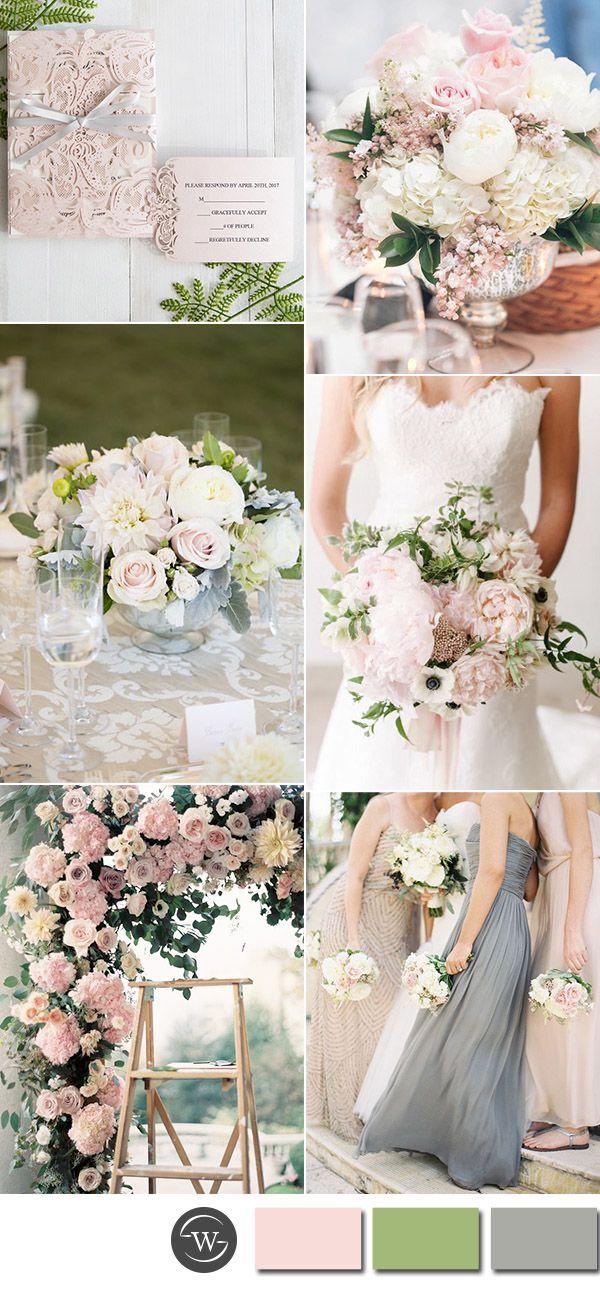 Wedding - Six Beautiful Pink And Grey Wedding Color Combos With Invitations
