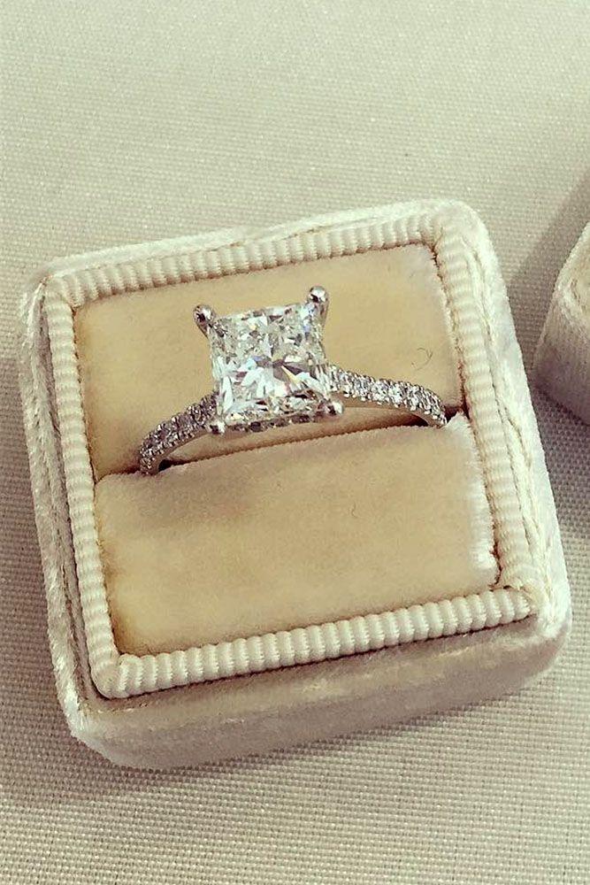 Wedding - 21 Breathtaking Princess Cut Engagement Rings