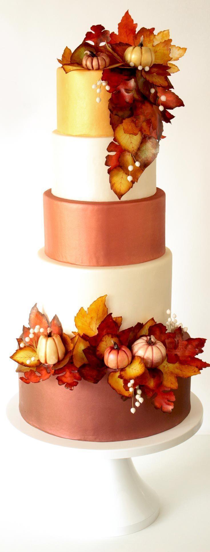 Hochzeit - Learn To Make This Fall Wedding Cake And Decor!