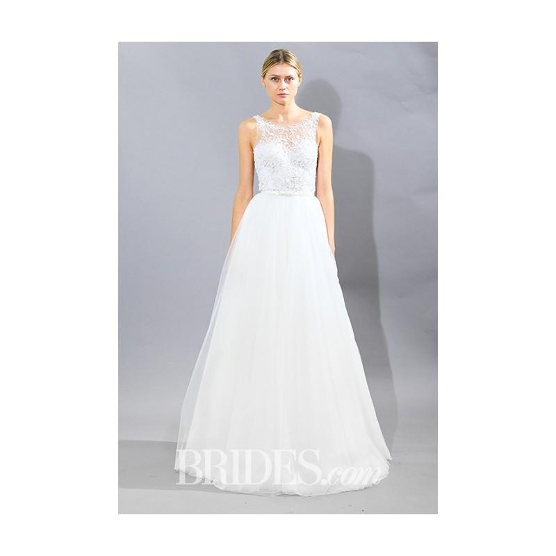 Свадьба - Mira Zwillinger - Fall 2015 - Lyla Sleeveless Illusion Lace Neckline A-line Wedding Dress - Stunning Cheap Wedding Dresses