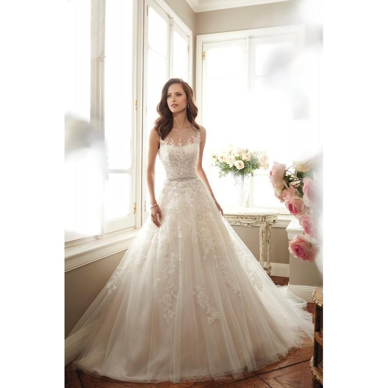 Свадьба - Style Y11719 by Sophia Tolli - Ivory  White  Blush Tulle Floor High  Illusion A-Line Wedding Dresses - Bridesmaid Dress Online Shop