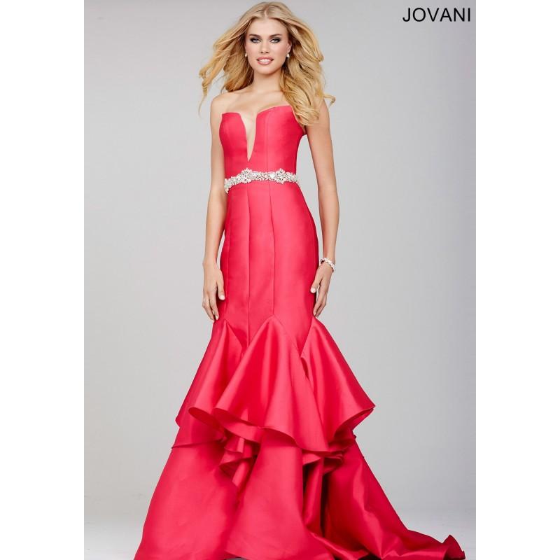 زفاف - Jovani Lip Stick Strapless Mermaid Prom Dress 29370 -  Designer Wedding Dresses