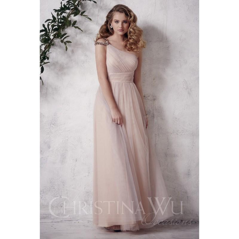 زفاف - Christina Wu Occasions 22646 Full Length Tulle One Shoulder Bridesmaid Dress - Crazy Sale Bridal Dresses