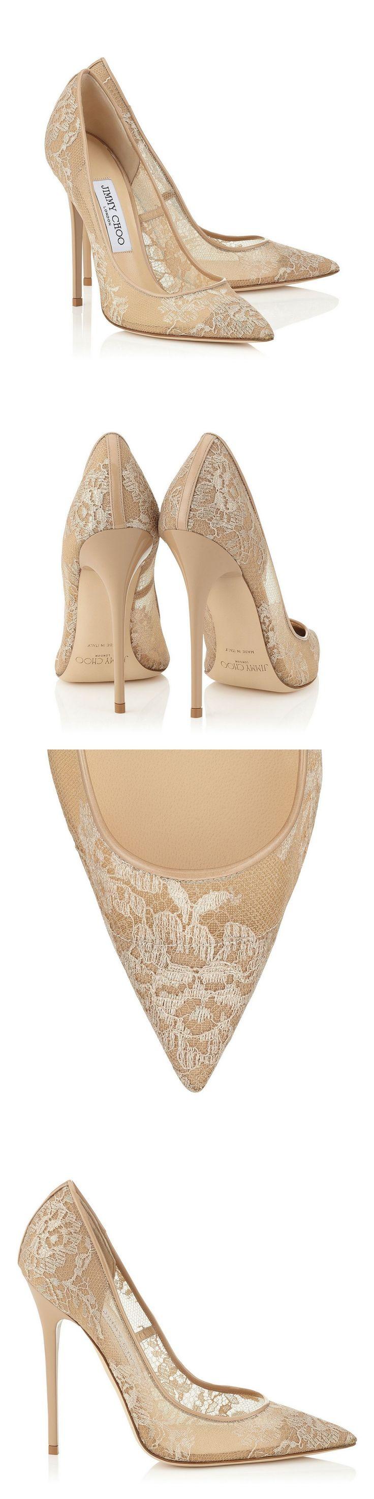 Wedding - Anouk Nude Lace Pointy Toe Pumps